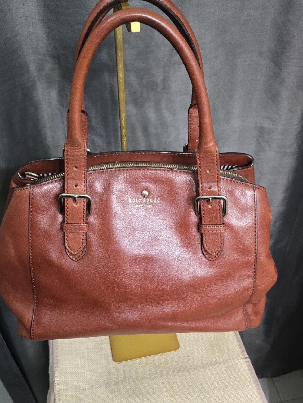 kate spade Vintage Brown Leather Satchel - Picture 13 of 13